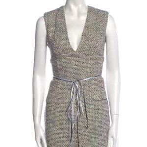 Monique Lhuillier Sleeveless Tweed Pattern Midi Length Dress Size M